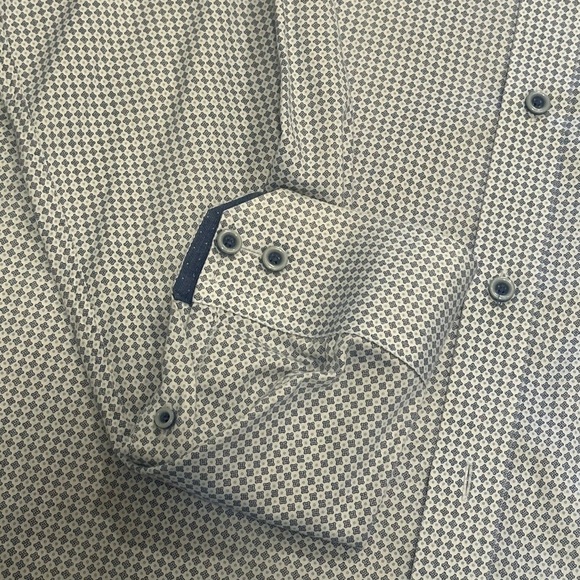 Johnston & Murphy Blue Microprint Long Sleeve Button Down Shirt Men’s Size Large - Picture 3 of 8